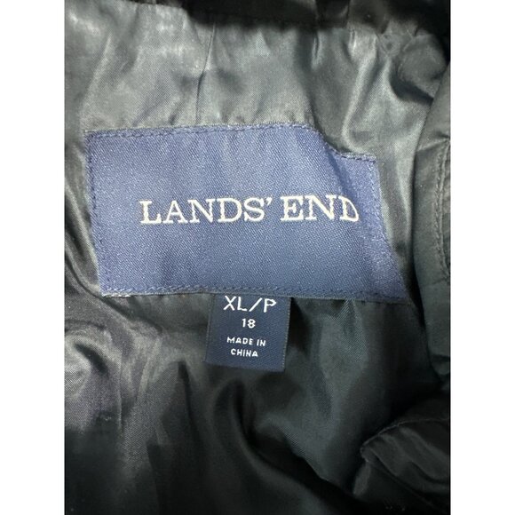 Lands End Womens Black Puffer Vest Insulated Full Zip Lightweight Size XL - Picture 5 of 8